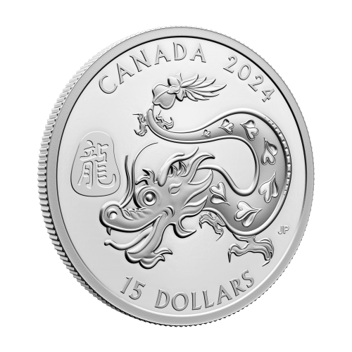 Pièce 1 once d'argent Année lunaire du Dragon 2024 | Monnaie royale canadienne