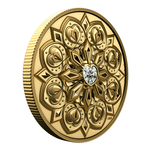 Pièce 1 once d'or Collection Pureté cristalline : Diamant De Beers Ideal cœur 2023 | Monnaie royale canadienne