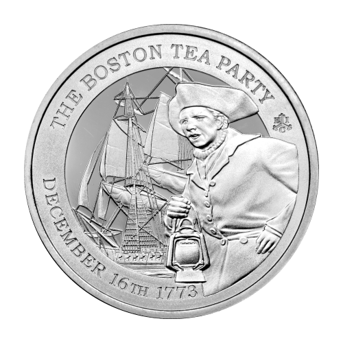 Pièce 1 once d'argent Sainte Hélène Boston Tea Party 2023 | Compagnie des Indes orientales