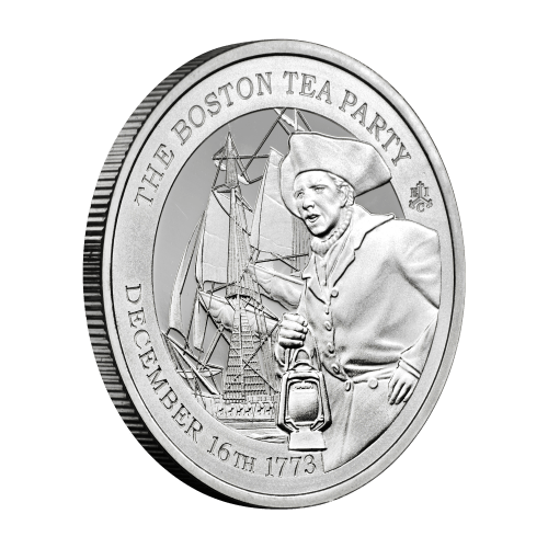 Pièce 1 once d'argent Sainte Hélène Boston Tea Party 2023 | Compagnie des Indes orientales