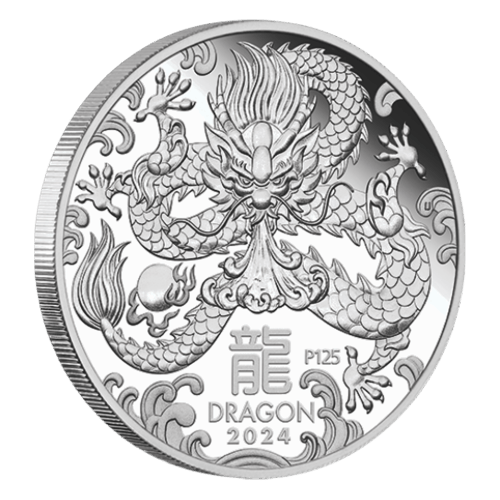 Pièce 1 once d'argent Épreuve numismatique Lunaire Année du Dragon 2024 | Monnaie de Perth