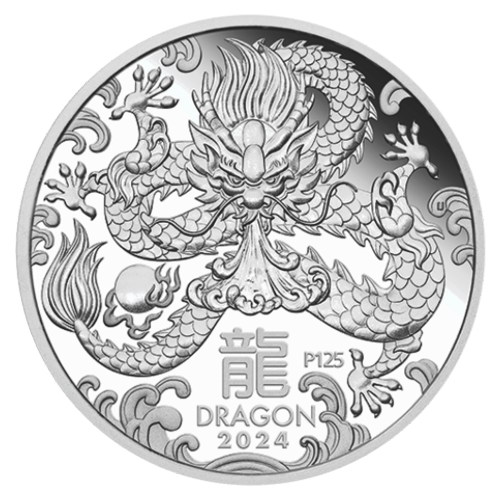 Set of 3 x 2024 Lunar Year of the Dragon Proof Silver Coins | Perth Mint