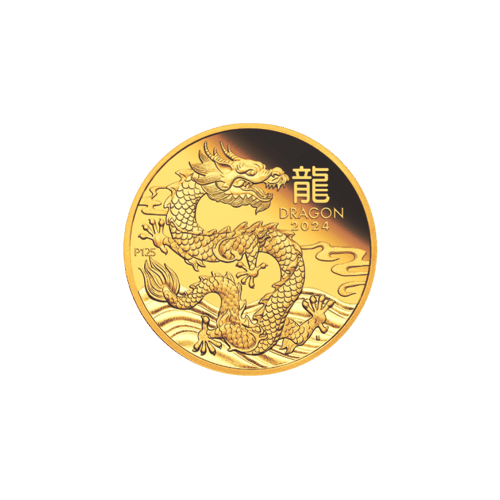 Pièce 1/10 once d'or Épreuve numismatique Lunaire Année du Dragon 2024 | Monnaie de Perth