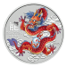 Pièce 1 once d'argent coloré Lunaire Année du Dragon rouge 2024 dans une carte | Monnaie de Perth