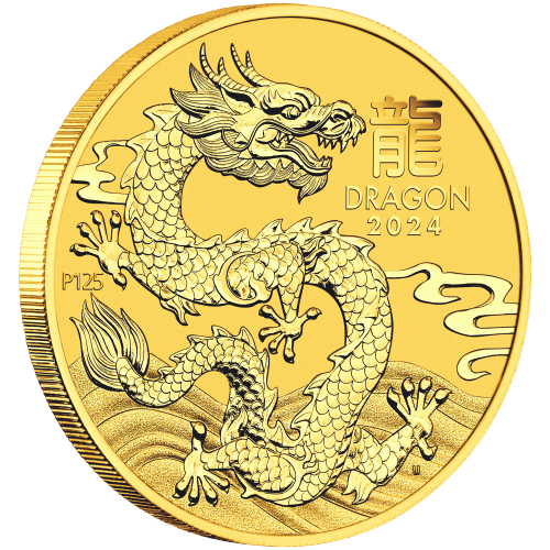 Pièce 2 onces en or Lunaire Année du Dragon 2024 | Monnaie de Perth