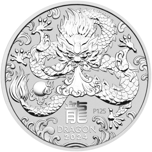 Pièce 1 kilo d'argent Lunaire Année du Dragon 2024 | Monnaie de Perth