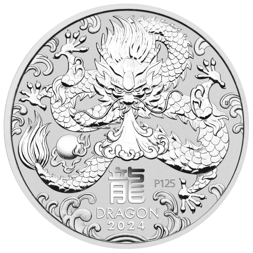 Pièce 5 onces d'argent Lunaire Année du Dragon 2024 | Monnaie de Perth