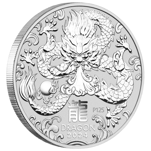 Pièce 5 onces d'argent Lunaire Année du Dragon 2024 | Monnaie de Perth