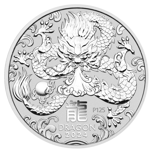 2 oz 2024 Lunar Year of the Dragon Silver Coin | Perth Mint
