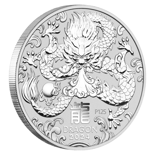 2 oz 2024 Lunar Year of the Dragon Silver Coin | Perth Mint