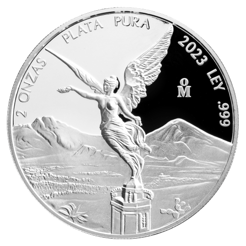 Pièce 2 onces d'argent Épreuve numismatique inverse Libertad mexicaine 2023 | Monnaie mexicaine