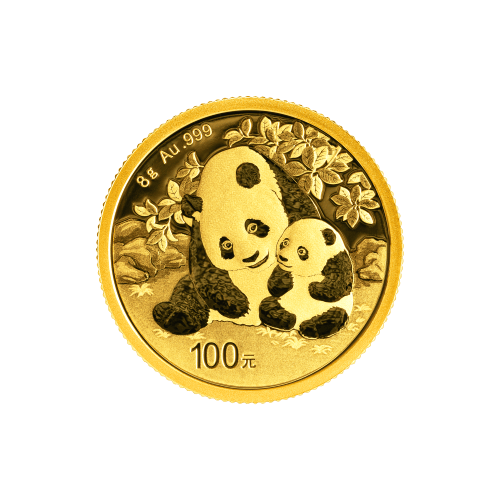 Pièce 8 grammes en or Panda chinois 2024 | Monnaie chinoise