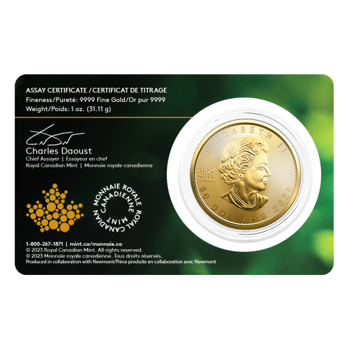 1 oz 2023 Canadian Maple Leaf: Single-Sourced Newmont Mine Gold Coin | Royal Canadian Mint