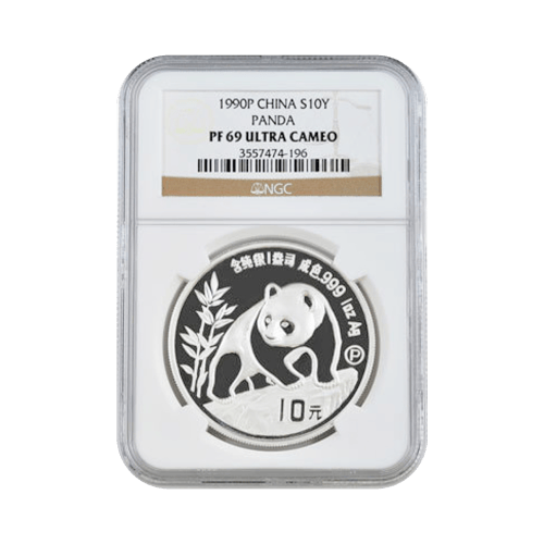 Pièce 1 once d'argent Ultra camée PF-69 Panda chinois Année aléatoire | Monnaie chinoise