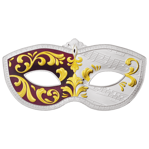 Pièce 5 onces d'argent en forme de masque vénitien 2023 | Samoa