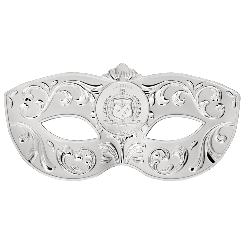 Pièce 5 onces d'argent en forme de masque vénitien 2023 | Samoa