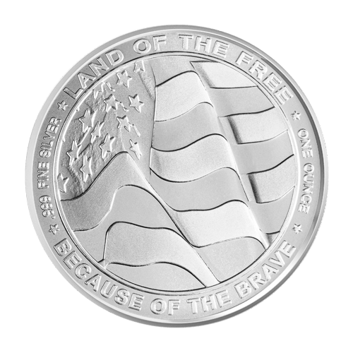Ronde 1 once d'argent Marine américaine À cause des Braves | Monnaie de SilverTowne