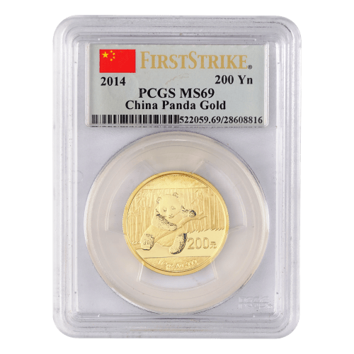 Set of 5 x 2014 PCGS MS-69 Chinese Panda Gold Coins | Chinese Mint