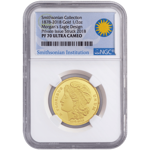 1/2 oz 2018 NGC PF-70 Morgan Dollar Gold Coin | Smithsonian