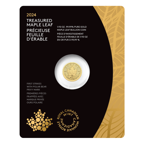 1/10 oz 2024 Treasured Maple Leaf Polar Bear Privy Mark First Strike Gold Coin | Royal Canadian Mint