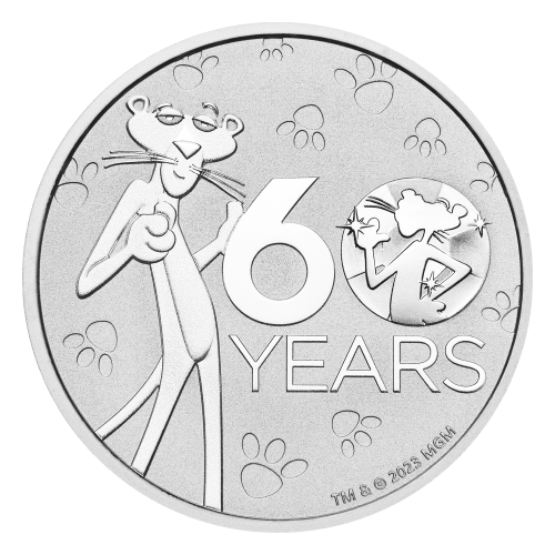 Pièce 1 once d'argent 60e anniversaire de la Panthère Rose 2024 | Monnaie de Perth