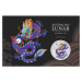 Pièce 1 once d'argent coloré violet Lunaire Année du Dragon 2024 dans une carte | Monnaie de Perth