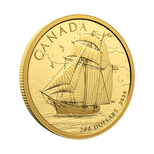 1/2 oz 2024 Tall Ships: Topsail Schooner Gold Coin | Royal Canadian Mint