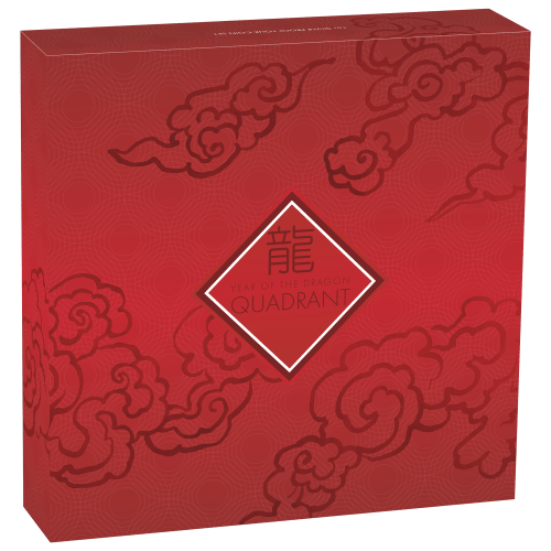 Set of 4 x 1 oz 2024 Lunar Year of the Dragon Quadrant Colourized Proof Silver Coins | Perth Mint