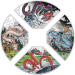 Set of 4 x 1 oz 2024 Lunar Year of the Dragon Quadrant Colourized Proof Silver Coins | Perth Mint
