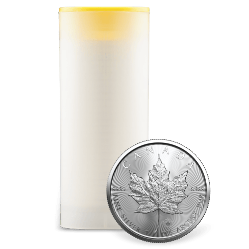 Tube of 25 x 1 oz 2023 Canadian Maple Leaf Silver Coin | Royal Canadian Mint