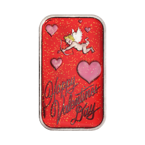 Lingot 1 once d'argent coloré Saint Valentin : Cupidon entièrement rouge | Monnaie de SilverTowne