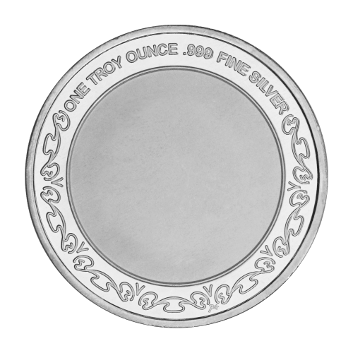 Ronde 1 once d'argent coloré Soit mon/ma valentin(e) Cœur blanc | Monnaie SilverTowne