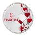 Ronde 1 once d'argent coloré Soit mon/ma valentin(e) Cœur blanc | Monnaie SilverTowne