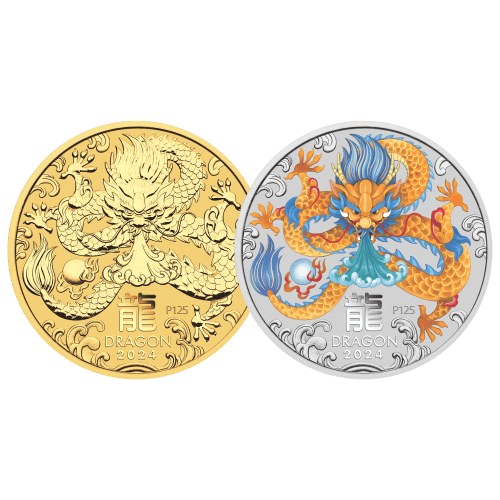 Set of 10 x 1/2 oz 2024 Lunar Year of the Dragon Silver Coins