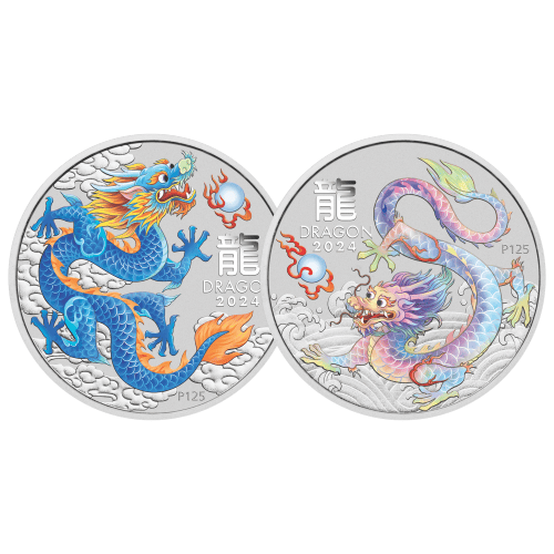 Set of 10 x 1/2 oz 2024 Lunar Year of the Dragon Silver Coins