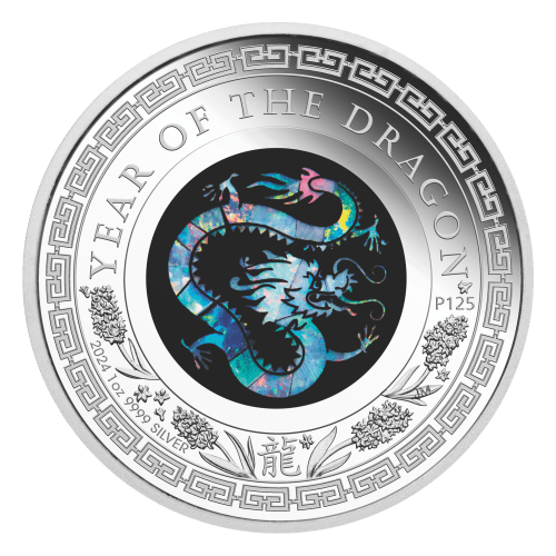 1 oz 2024 Australian Opal Lunar Series: Lunar Year of the Dragon Proof Silver Coin | Perth Mint