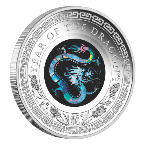 1 oz 2024 Australian Opal Lunar Series: Lunar Year of the Dragon Proof Silver Coin | Perth Mint